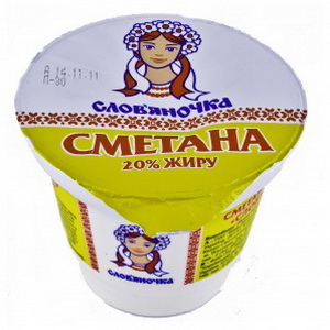 4823061310705 — Сметана "Славяночка" 20% стакан 200г