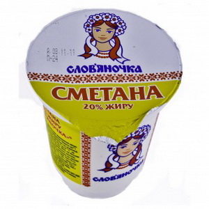 4823061310729 — Сметана "Славяночка" 20% стакан 340г