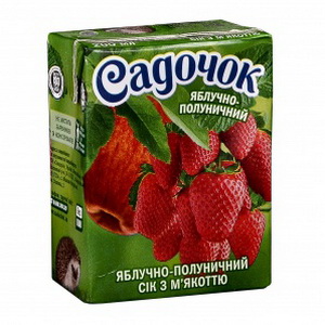 4823063105057 — Сік з мякотю яблуко-полуниця 0,2л "Садочок"