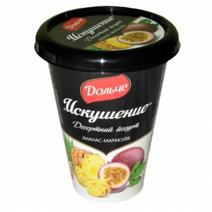 4823065708966 — Йогурт "Дольче" Искушение Ананас+маракуя 2.5% 330г