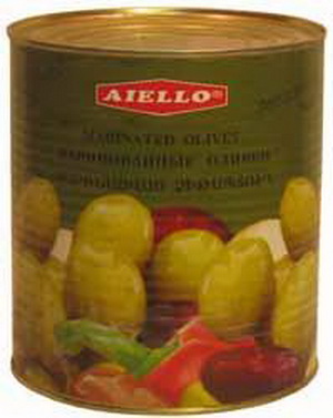4850002730209 — Маринованные оливки HALKIDIKI Mediterranean recipe, ж/б, 2900г.