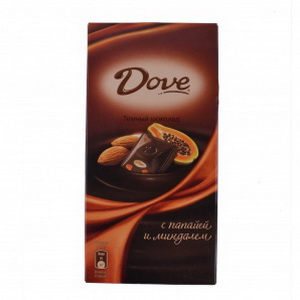 5000159385411 — Горький шоколад с миндалем и папайей "Dove", 100 г.