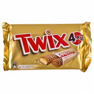 5000159428194 - Печенье песочное "TWIX" с карамелью, покрытое молочным шоколадом, 220 г. (4х2)