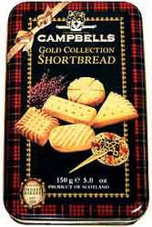 5010909001867 — Печенье песочное Shortbread Золотая коллекция "Сampbells" (в жестяной коробке), 150г