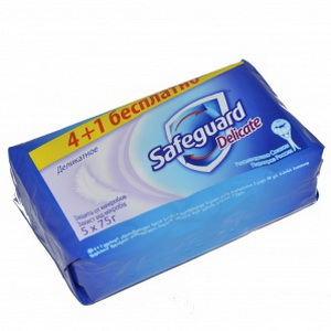 5013965608537 — Safeguard Мило туалетне тверде, делікатне, 5 шт., 375 г