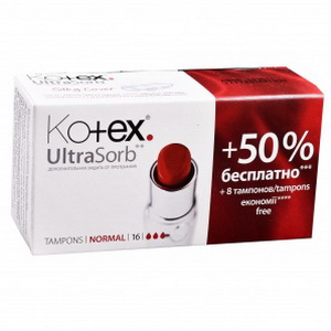 5029053534565 — Тампоны женские гигиенические "Kotex" UltraSorb, Normal, 16шт