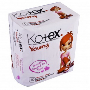 5029053540221 - Женские гигиенические прокладки с крылышками "Kotex Young" Normal, 10шт