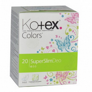 5029053541990 - Гигиенические прокладки "Kotex" Colors SuperSlimDeo (ежедневные) 20шт