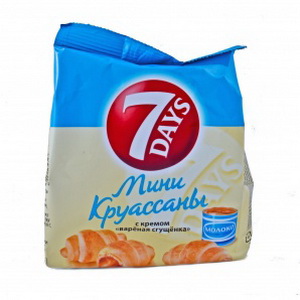 5201360573493 — Мини круассаны "7 DAYS" С кремом "Вареная сгущенка", 65г