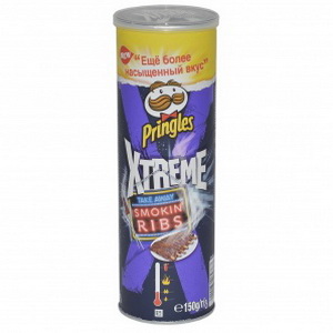 5410076069767 — Картофельные чипсы со вкусом копченых ребрышек «Pringles», 150 г. 