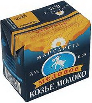 5998123100897 — Молоко козье МАРГАРЕТА с медом 2,5% 0,5л