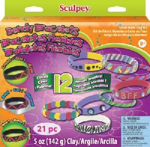 715891408766 — Набор полимерного пластика Sculpey Bake&amp;Bend для создания браслетов, в упаковке 150 граммов, инструмент, блестки, клей, проволока