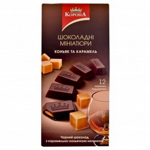7622300308711 — Шоколад корона черн с карамелью и коньяком 80г
