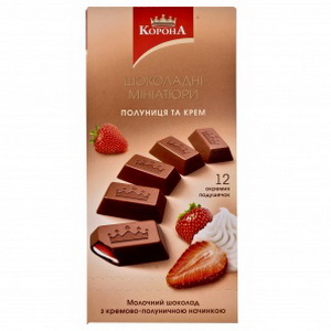 7622300413668 — Шоколад корона олочн с клубникой и кремом 80г