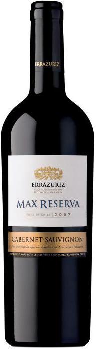 7804304101004 — Вино Errazuriz Max Reserva Cabernet Sauvignon красное сухое 0. 75 л 12. 5%