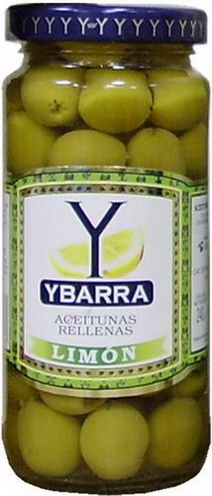 8410086973273 — Оливки YBARRA зеленые с лимоном с/б, 240г.