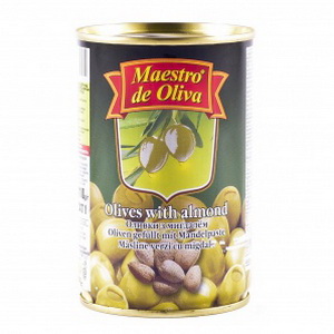 8436024290042 — Оливки MAESTRO DE OLIVA с миндалем, ж.б., 300 г
