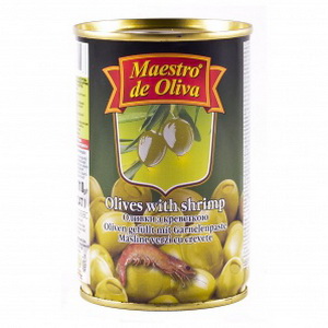 8436024290073 — Оливки"MAESTRO DE OLIVA" с креветками, ж.б., 300 г