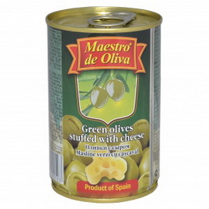 8436024290103 — Оливки MAESTRO DE OLIVA с сыром, ж.б., 300 г