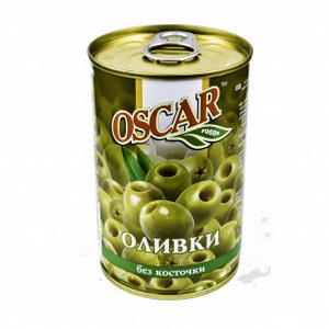 8436024292145 — Оливки зеленыйбез косточки 0,3  кг oskar железная банка