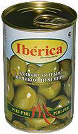 8436024292978 — Оливки IBERICA с острым перцем Пири-Пири, ж.б., 300 г