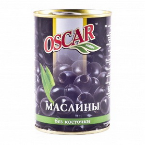 8436024293388 — Маслины черный без косточки 0,36  кг oskar железная банка