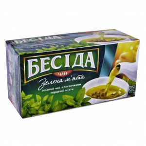 8722700025396 — Чай "Беседа" Фруктовый Зеленый+мята 26п