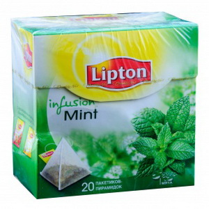 8722700198178 - Чай травяной "Lipton" Infusion Mint (мята), 22г (20 пакетиков-пирамидок по 1,1г)