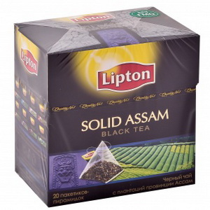 8722700198192 - Чай чёрным байховый "Lipton" Solid Assam сорт высший, 40 г. (20 пакетиков по 2г)