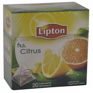 8722700429371 — Чай черный байховый ароматизированный "Lipton" Citrus Tea с цедрой цитрусовых (сорт высший), 36г (20 пакетиков-пирамидок по 1,8г)