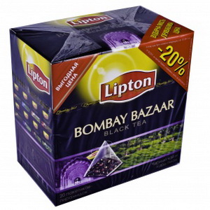 8722700475699 — Чай черный байховый ароматизированный "Lipton" Bombay Bazaar со специями, высший сорт, 36г (20 пакетиков по 1,8г)