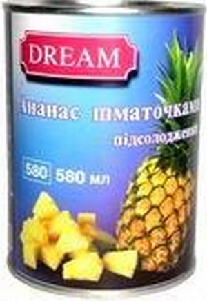 8852529137093 — Ананас кусочками DREAM ж/б, 580мл