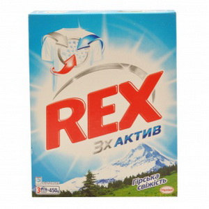 9000100741934 — Стиральный порошок "Rex" Автомат 3х- Актив Горная свежесть 450г
