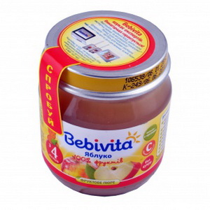 9007253102230 — Пюре "Bebivita" Яблоко ст/б 100гр (с 4 месяцев)
