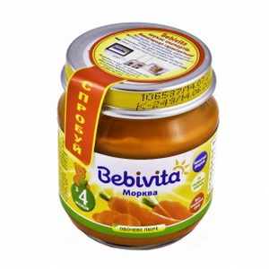 9007253102346 — Пюре "Bebivita" Морковь ст/б 100гр (с 4 месяцев)
